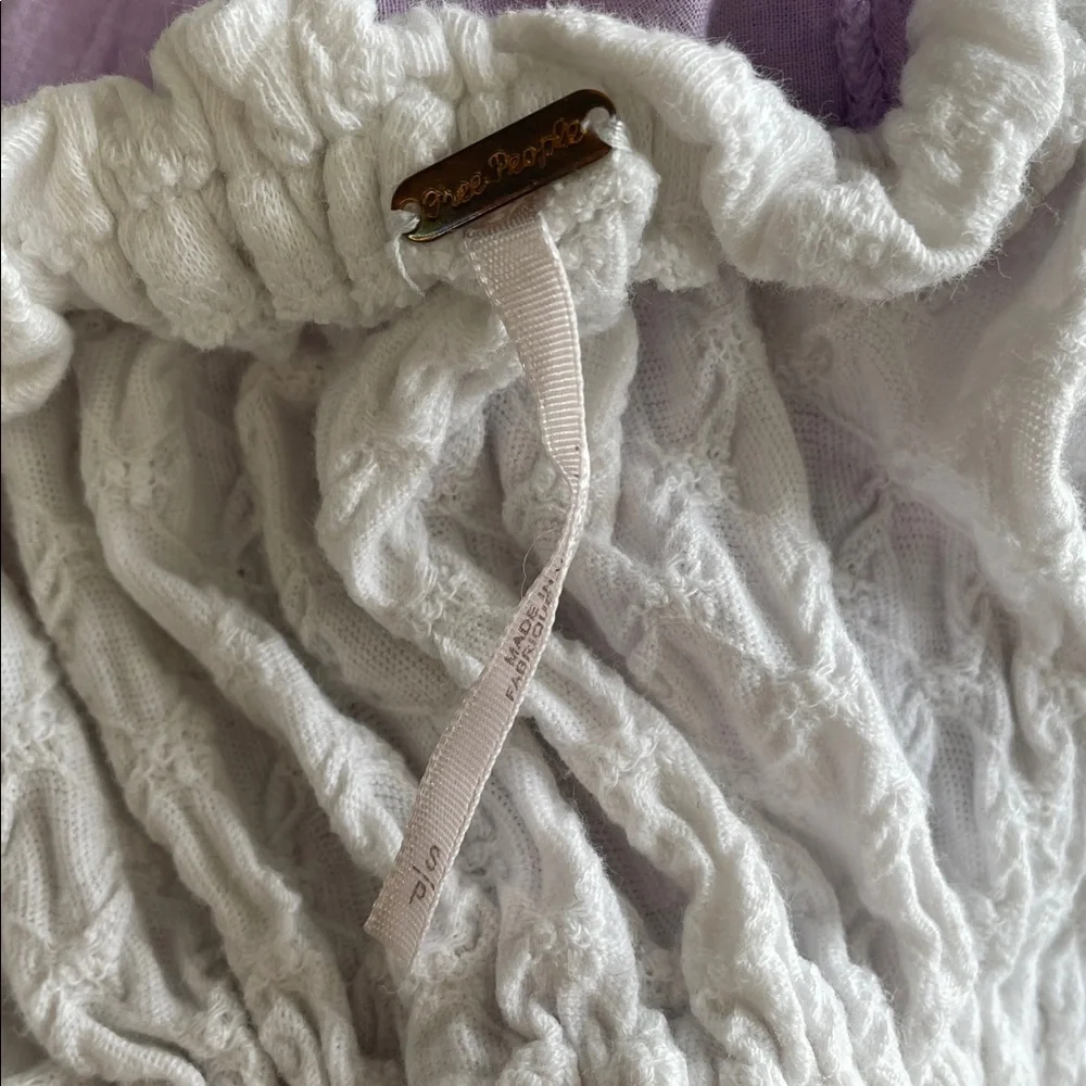 Free People White Ladybug Long Sleeve textured bustier top
